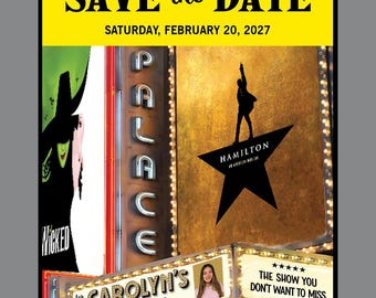 Broadway Save the Date Cards: Personalized Marquee Design (Digital Version)