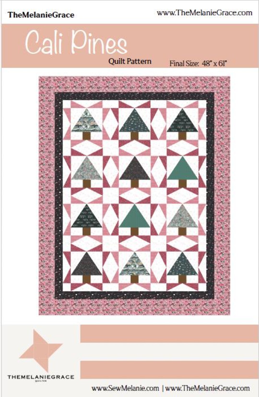 Cali Pines Quilt Pattern - Christmas Tree Throw Quilt Pattern - Etsy