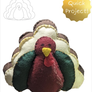 Grand Gobbler Felt pattern | Sewing project | Turkey | Felt Sewing | Thanksgiving