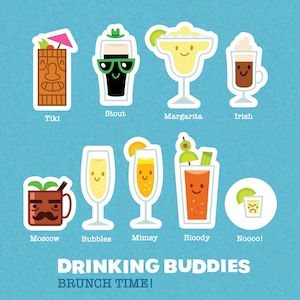 Drinking Buddies: Brunch Time Sticker Sheet