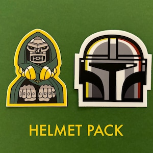 Helmet Pack - Mandalorian and Dr. Doom Stickers