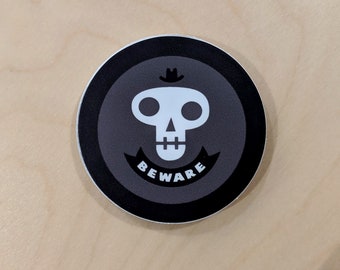 Beware Skull Sticker