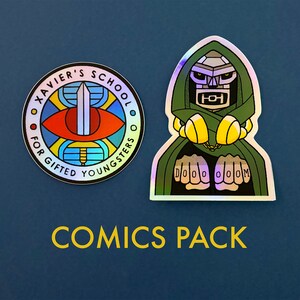 Comics Pack - Holographic Doctor Doom & X-Men Stickers