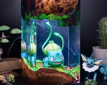 Pocket Monster Night Light – Handmade Epoxy Resin Lamp, Kids Bedroom Decor, Anime Night Light, Personalized Gift, Christmas Gift