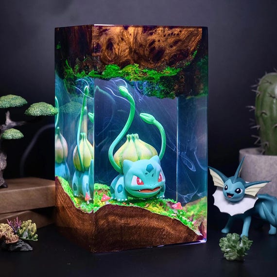 Pocket Monster Night Light – Handmade Epoxy Resin Lamp, Kids Bedroom Decor, Anime Night Light, Personalized Gift, Christmas Gift