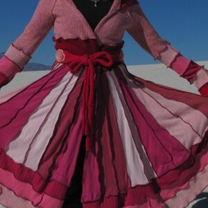 Upcycled sweater coat Vintage Rose Sweet Romantic Traveler Sunspiralautumn image 3