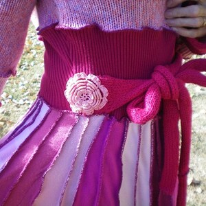 Upcycled sweater coat Vintage Rose Sweet Romantic Traveler Sunspiralautumn image 5