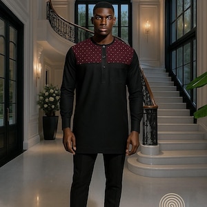 Afrikanische Herrenbekleidung, Hochzeitsanzug, Dashiki, Afrikanisches Herrenhemd, Vêtement afrikain, Chemise et Pantalon, Afrikanische Kleidung, Abschlussballkleid.