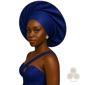 Gele, African autogele, adjustable ready to wear gele, African headtie hat, Nigerian wedding, headwrap, Headtie, Aso-oke