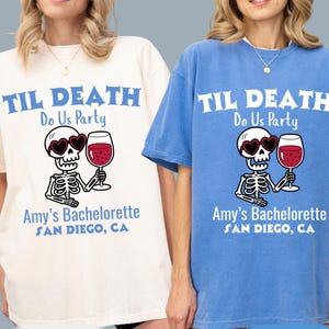 Til Death Do Us Party Bachelorette Shirt, Bride Or Die Shirt, Comfort Colors Spooky Bridal Gift, Halloween Bachelorette Skeleton Bride Shirt