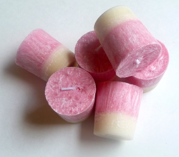 Items similar to Rose Scented Pink Votive Candles, Set of 6 on Etsy