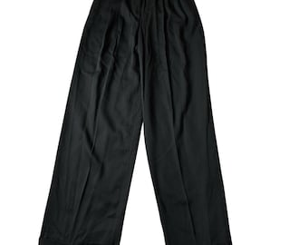 37 Waist 50s Twill Wool Whipcord Pants / Striped 1950s High Waist