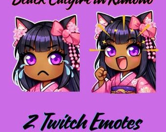 Black Cat Girl Emotes / Set of 2 / Twitch emotes