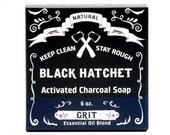 Black Hatchet Charcoal bar soap - With Organic Activated Charcoal and GRIT essential oil blend