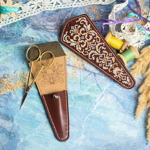 DIY Scissors Case Making Kit, Scissors Holder Embroidery Kit, Cross Stitch for Beginners, Handmade Gift for Mother