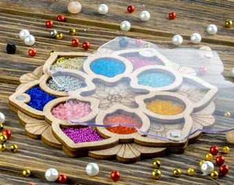 Personalized Bead Organizer – Storage Container for Seed Beads – Craft Supplies