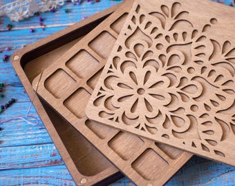 Wooden Craft Storage Box – Personalized Organizer for Beading, Sewing and Jewelry Making