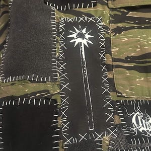 Medieval Morningstar Patch | Hand-Printed | Black Metal DIY