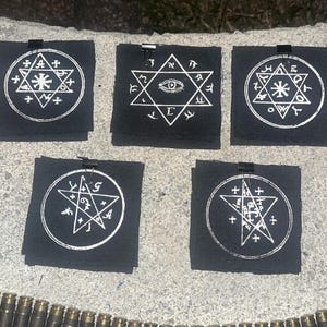 Magic Sigil and Symbol Canvas Patches | Hand-Printed Authentic Occult Art