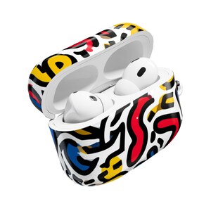 Keith Haring Inspired AirPods Pro 2 Case, AirPods 1 2 3 4 Case, Bold Abstract Line Art AirPods Pro 1 Cover, Gift For Him, Bday Gift 00353 image 6