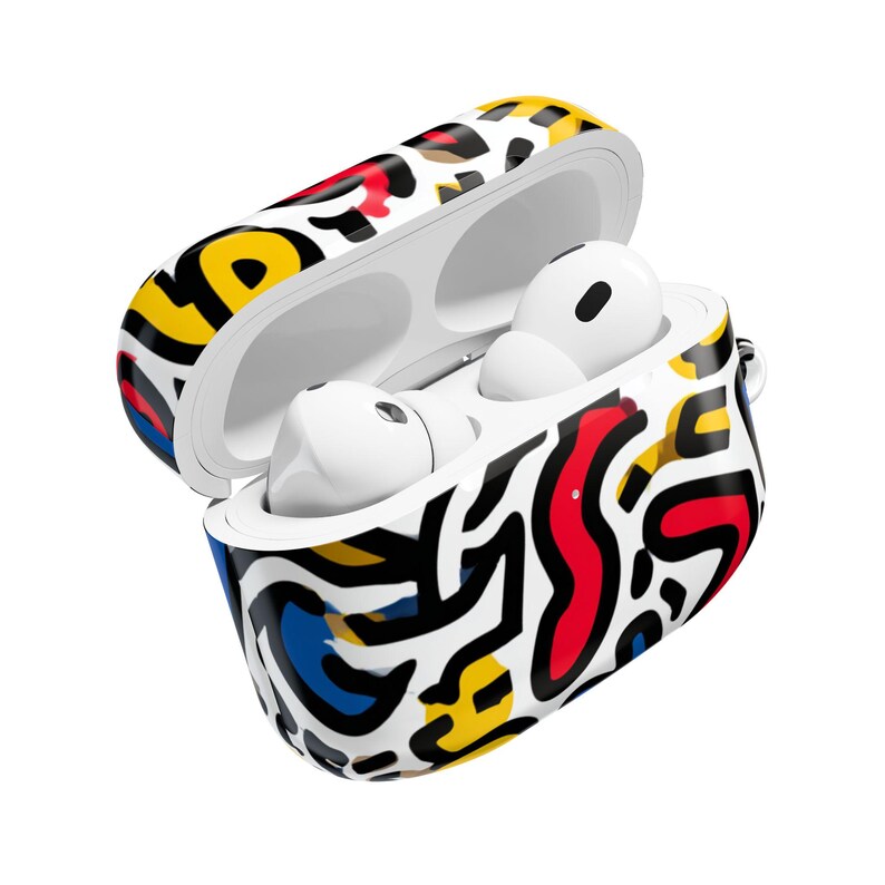 Keith Haring Inspired AirPods Pro 2 Case, AirPods 1 2 3 4 Case, Bold Abstract Line Art AirPods Pro 1 Cover, Gift For Him, Bday Gift 00353 image 6
