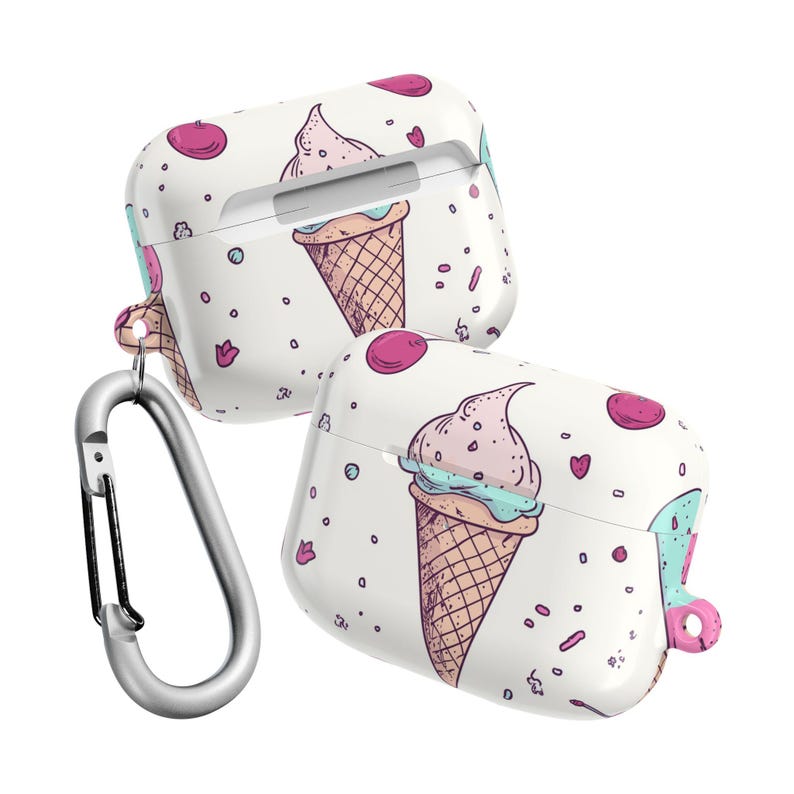 Cute Ice Cream AirPod Pro 2 Case, Kawaii Dessert AirPod 3 Cover, Sweet ...