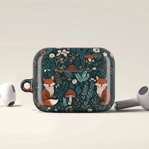 Fox Forest AirPods Pro 2 Case, AirPods Pro 1 Case, AirPods 3 Case, AirPods 2 Case, AirPods 1 Case, Cute Woodland Gift Cottagecore Style00204