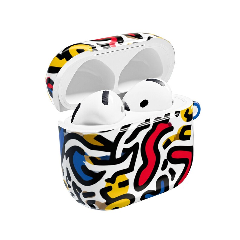 Keith Haring Inspired AirPods Pro 2 Case, AirPods 1 2 3 4 Case, Bold Abstract Line Art AirPods Pro 1 Cover, Gift For Him, Bday Gift 00353 image 9