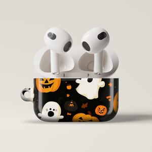 Cute Spooky Halloween Airpod Pro 2 Case, Pumpkin Ghost Airpod Pro 1 Case, Airpod 3 Cover, Fun Spooky Durable Gift for Her Him Kids 0028