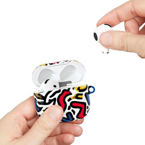 Keith Haring Inspired AirPods Pro 2 Case, AirPods 1 2 3 4 Case, Bold Abstract Line Art AirPods Pro 1 Cover, Gift For Him, Bday Gift 00353 image 10