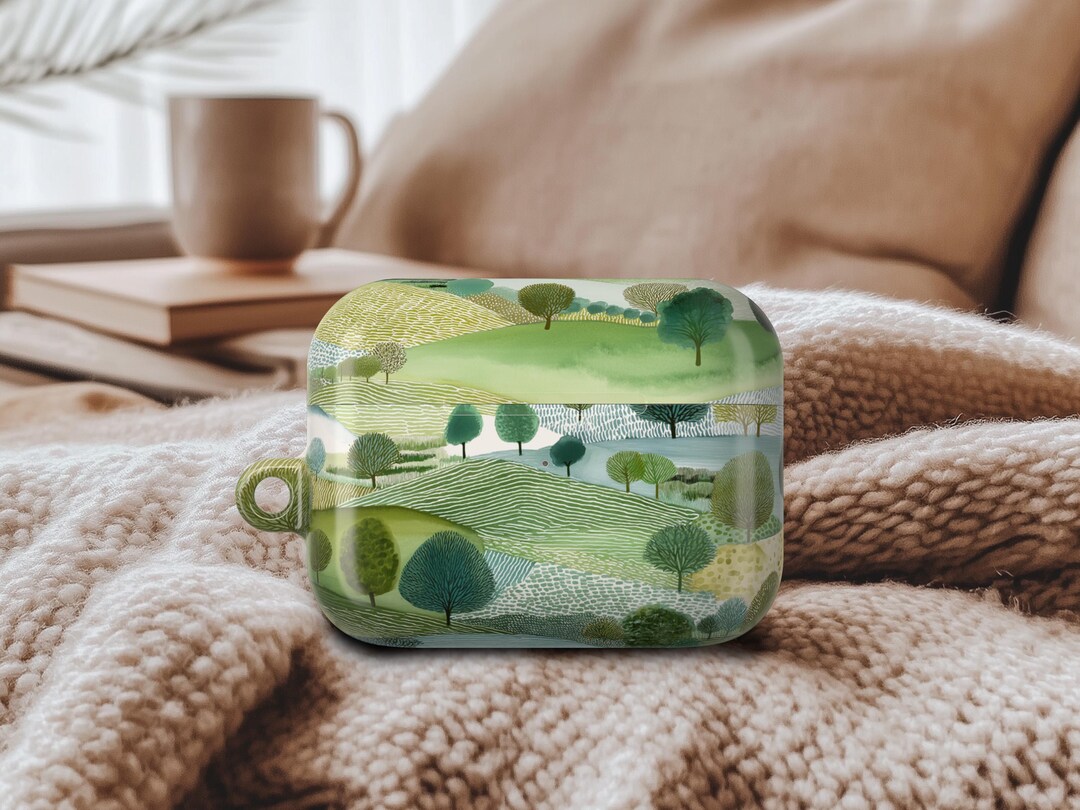 Green Landscape Airpods Pro 2 Case, Airpods 1 2 3 4 Case, Countryside ...