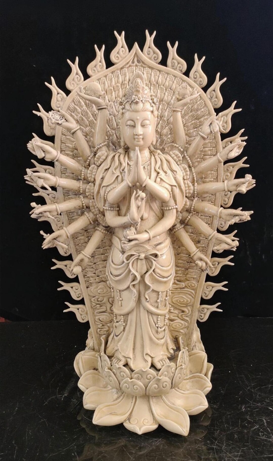 徳化窯 白磁観音像 観音像 公式通販 白磁 白磁千手観音仏像 八仙 徳化