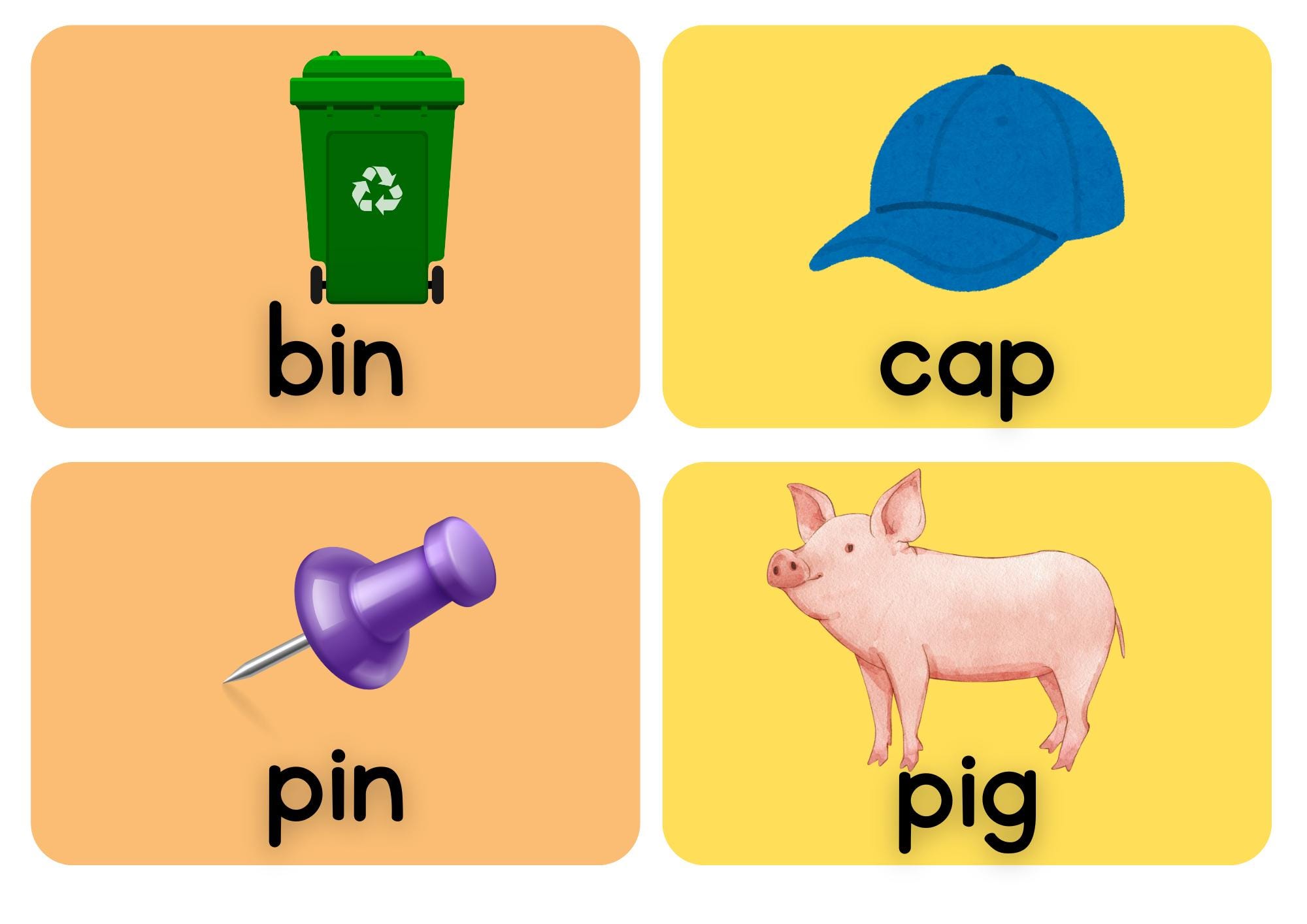 CVC Words Flashcards | Printable Phonics Reading Cards | Early Literacy ...