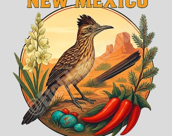 New Mexico State Emblem PNG: Vintage Circle Logo (Digital Download)