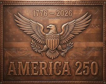 Funda de cuero para vaso térmico America 250: Diseño de águila patriótica por sublimación / Impresión UV