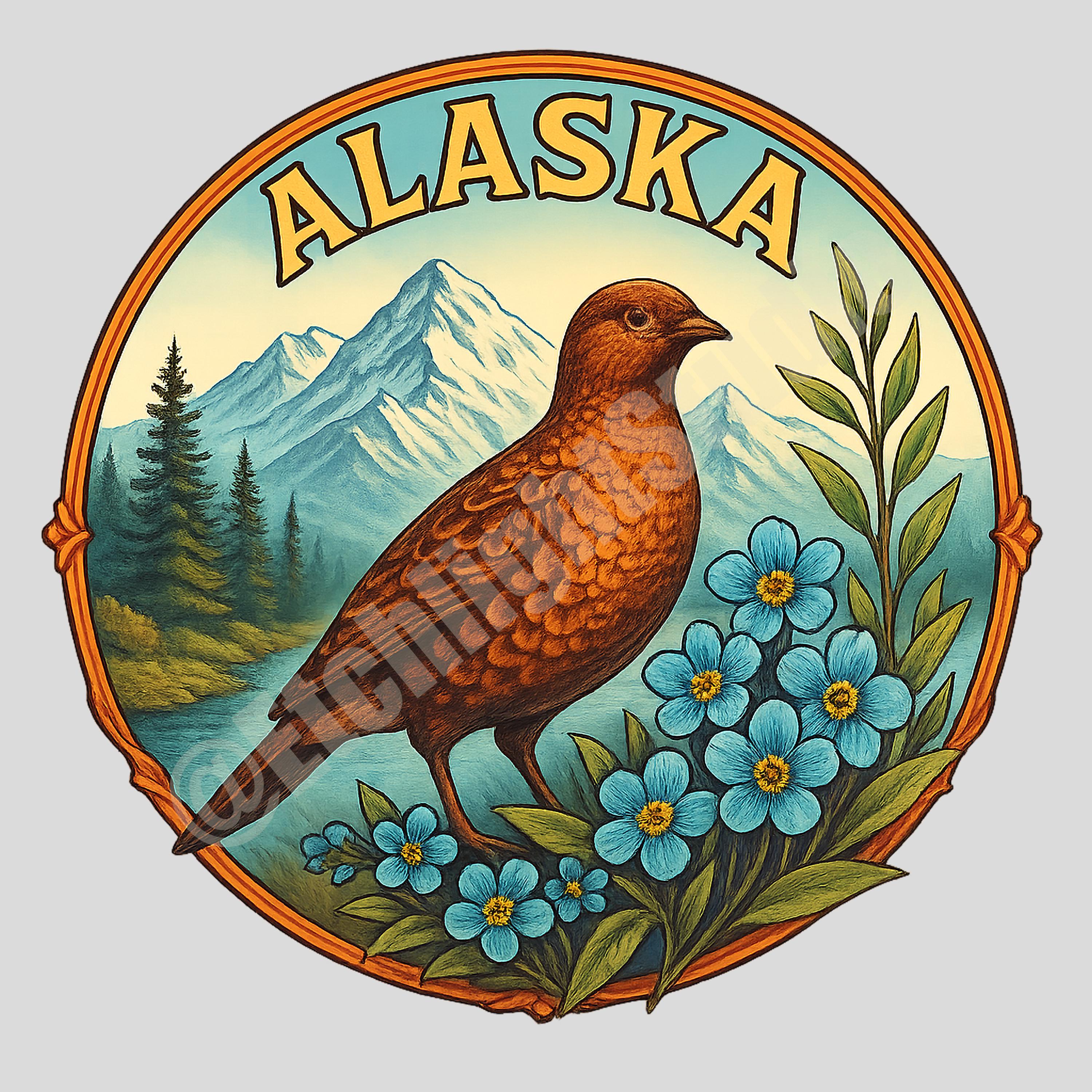 Alaska State Emblem PNG: Vintage Circle Logo (digital Download) - Etsy