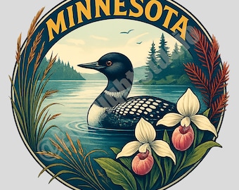 Emblema del estado de Minnesota PNG: Logotipo circular vintage (descarga digital)
