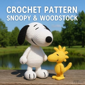 Snoopy and woodstock crochet pattern - Etsy 日本