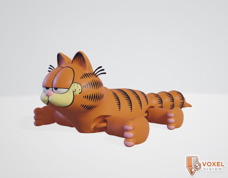 Articulated 3D Printable Garfield Figure: Flexible STL Model - Etsy