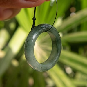 10 3/8US Natural Burmese Jade Ring – Apple Green & Dark Green Grade A Jadeite | Untreated, Hand-Finished | Tranquility Prosperity Symbol