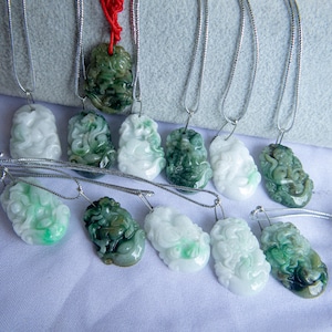 12 Chinese Zodiac Pendant in Natural Burmese Jade–Hand-Carved Grade A Jadeite Talisman Necklace for Energy, Good Fortune & Feng Shui Balance