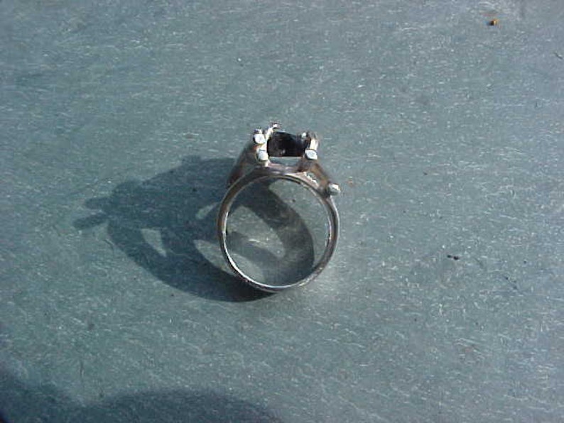 TEKTITE METEOR Origin Indochinite variety in KAM Custom Sterling Silver Twig Ring image 3