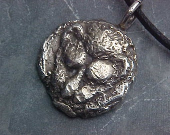 LION Head Vintage  GREEK Coin Pendant EXACT Reproduction in Sterling Silver