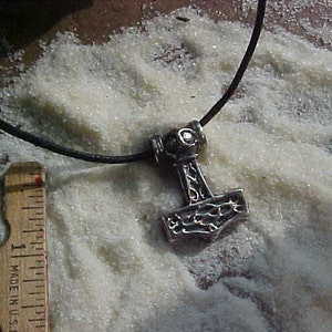THOR Hammer Pendant with Double sided Celtic Knotwork design FREE U S SHIPPING Cast in Sterling Silver image 1