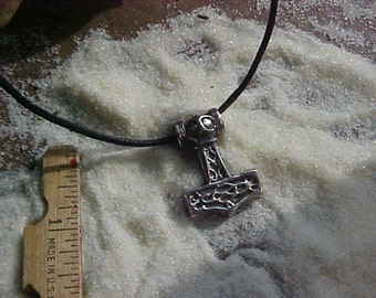 THOR Hammer Pendant with Double sided Celtic Knotwork design FREE U S SHIPPING  Cast in Sterling Silver