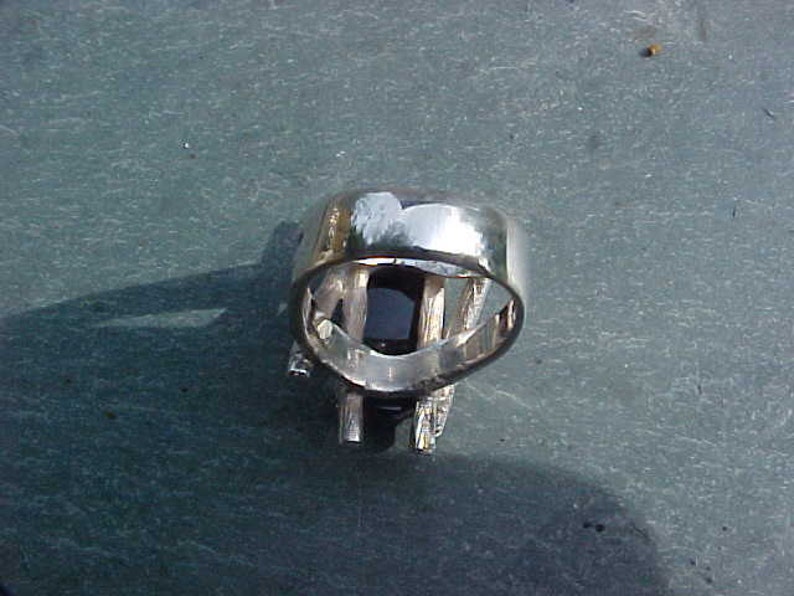 TEKTITE METEOR Origin Indochinite variety in KAM Custom Sterling Silver Twig Ring image 4