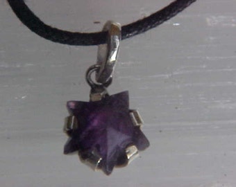 AMETHYST Star CUSTOM Designed Pendant in Sterling Silver Celestial gift
