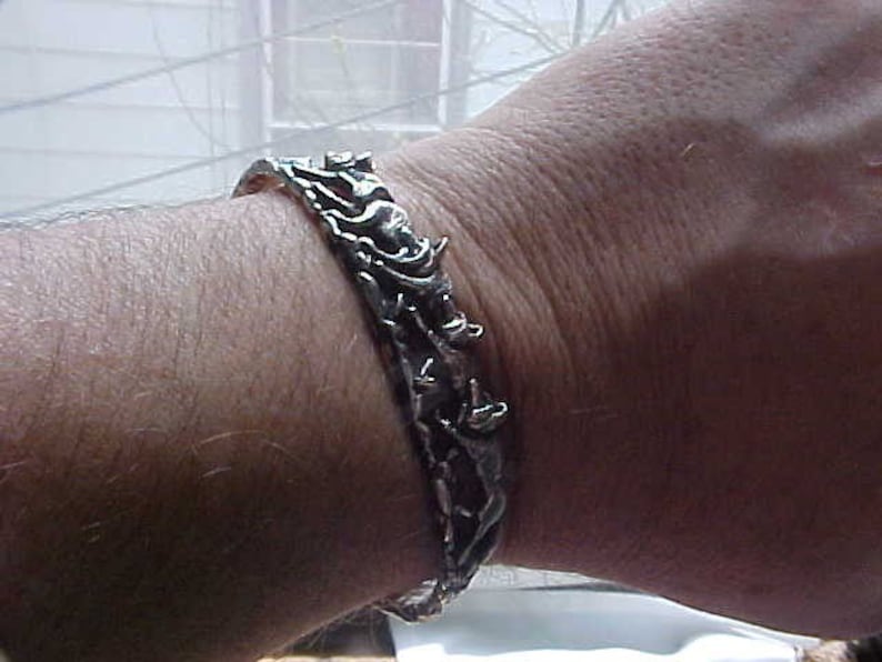WOLF Bracelet RUNNlNG with the PACK cuff in sterling silver SMAll Size Complimentary US Shipping