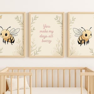 Bee themed nursery wall art