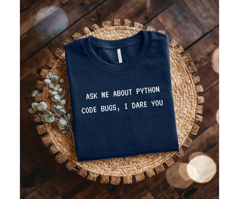 Python Code Bugs T-Shirt: Funny Programmer Graphic Tee image 5